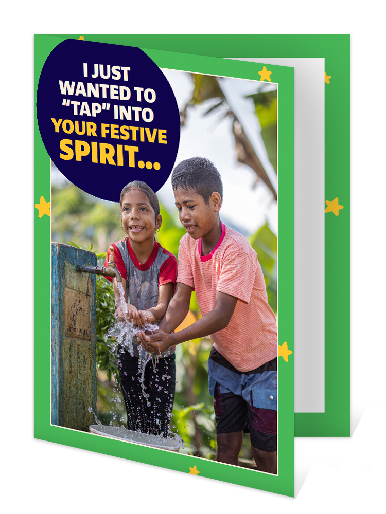 You can help buy a water tap (Christmas card)