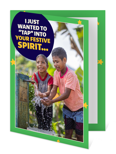 You can help buy a water tap (Christmas card)