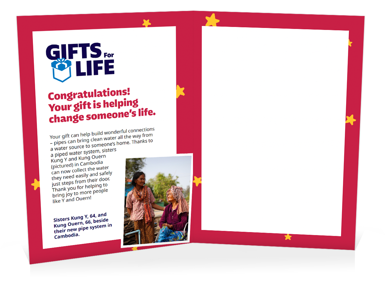 You can help pipe water to a village (Christmas)