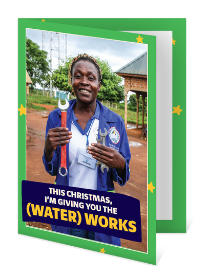 You can help train a woman to manage a water supply (Christmas)